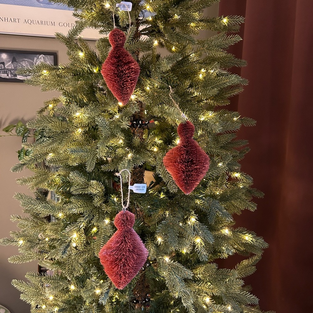 3 Sold Out Anthropologie Terrain buri bottle brush Christmas Holiday Ornaments